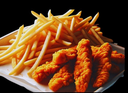 Spicy zinger strips with fries